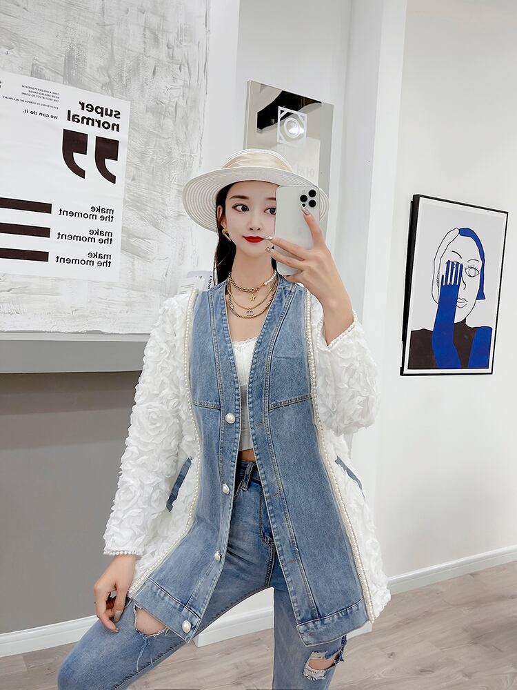 スプリングルーズジャケット カーディガン ロング 大きめサイズ 春物 ミックスインファッション87901632064