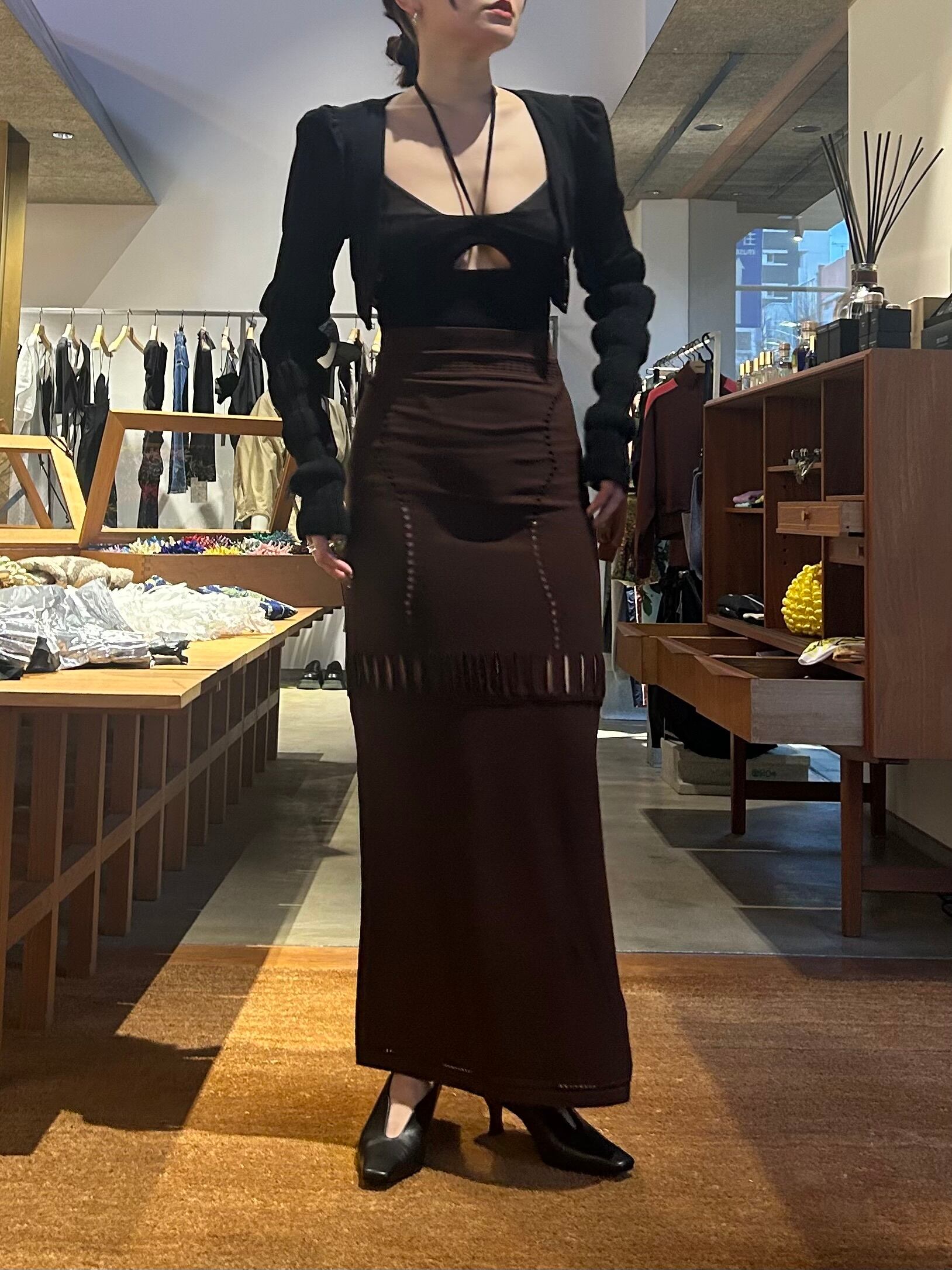 24SS】FETICO フェティコ / MESH KNIT MAXI SKIRT | TRENTオンライン 