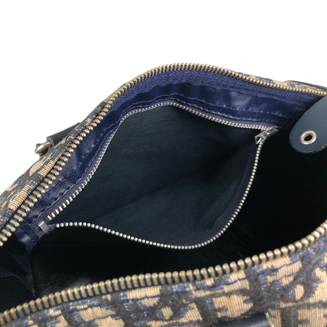 Christian Dior クリスチャン ディオール トロッター ハンドバッグ ネイビー ジャガード ボストンバッグ vintage ヴィンテージ オールド 3zr6kt
