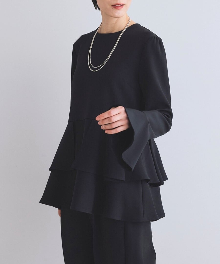 ペプラムフリルブラウス【t-10887】.