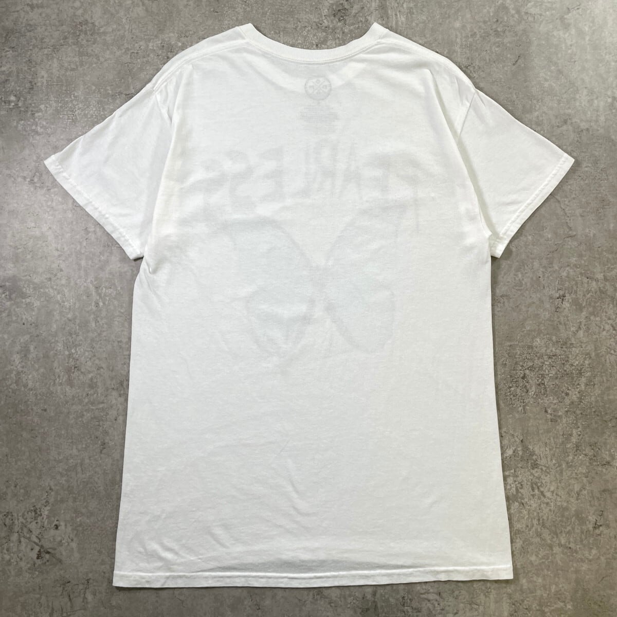 FEARLESS 蝶 昆虫プリントTシャツ メンズM 古着 バタフライ チョウ 白