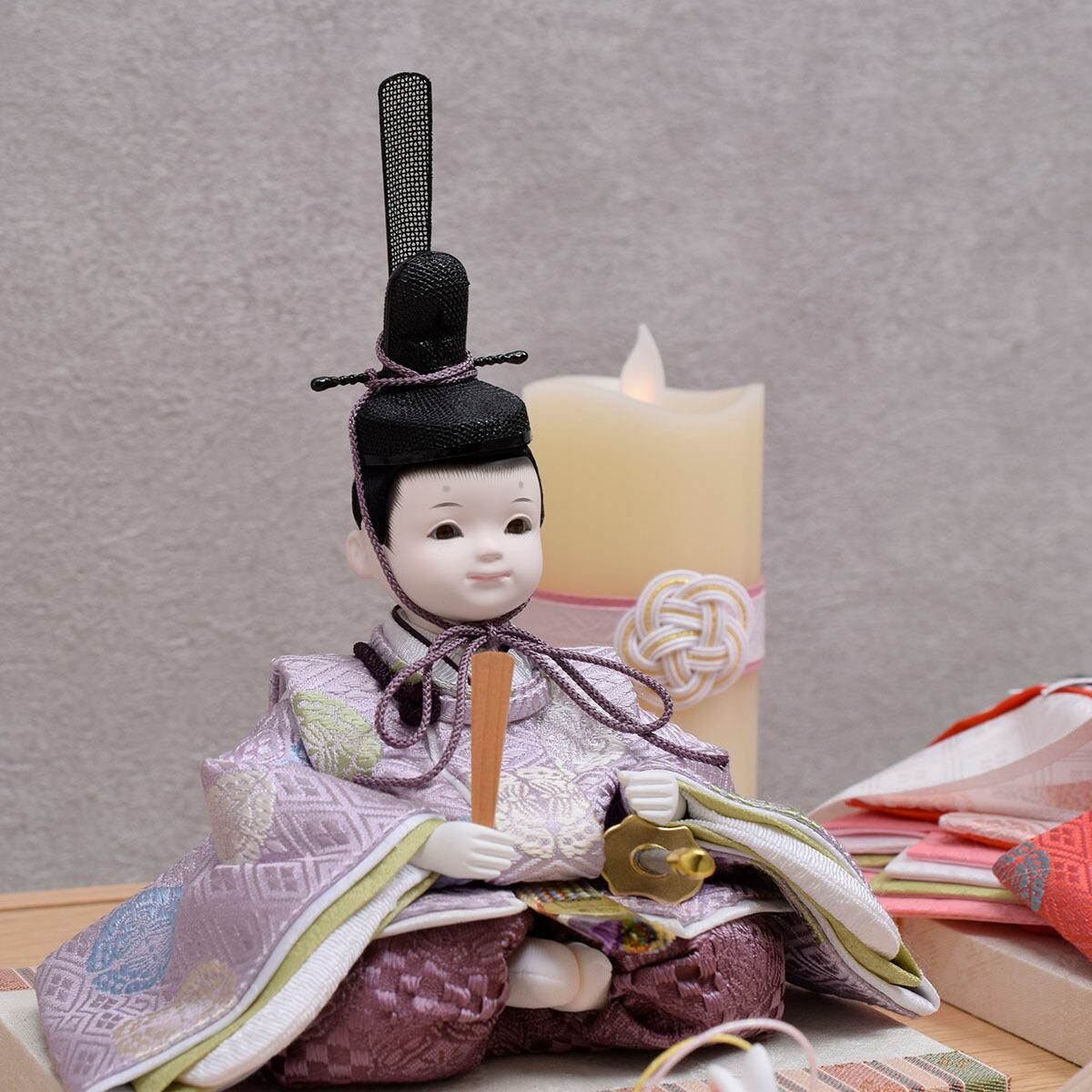 雛人形 親王飾り【向い蝶】縫 nui｜アクリルケース入り｜モダン