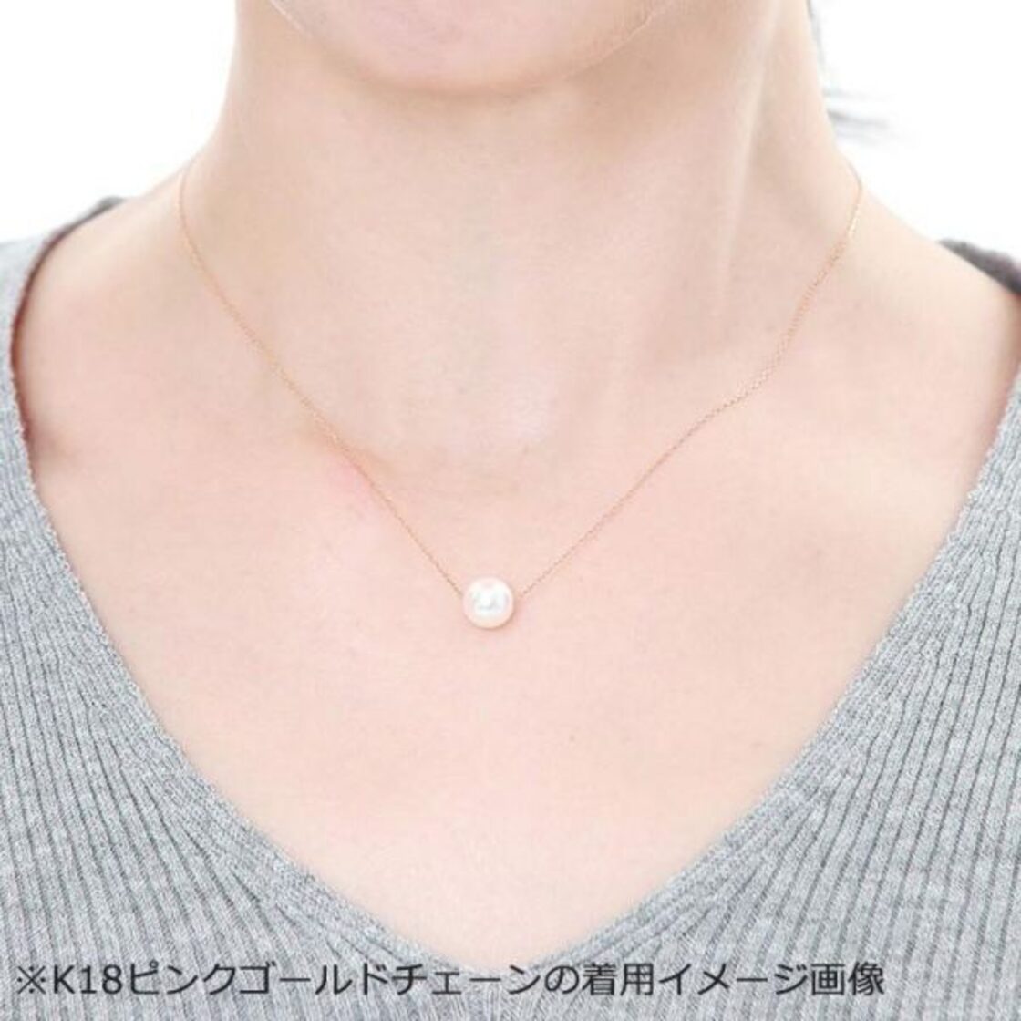 美品 大粒 14mm アコヤ 悔しく 真珠 パール K18 ネックレス 40cm 箱yp