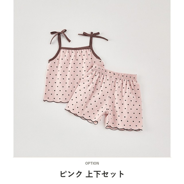 【セット】ドットハートキャミソールハーフパンツセットアップ - 2