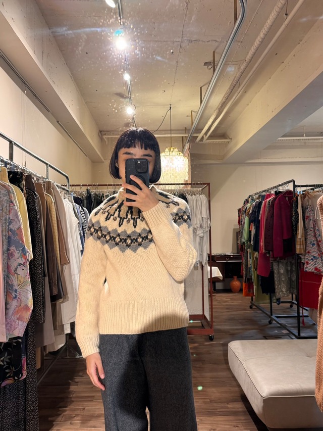 BANANA REPUBLIC Nordic Pattern Lambswool Knit Sweater