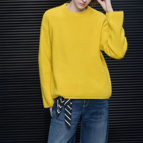 ラウンドネックニットトップス ・20699