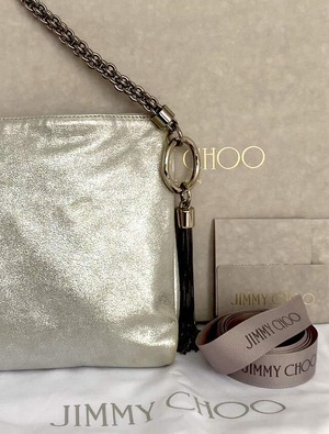 ジミーチュウ シルバー クラッチバッグ JIMMY CHOO CALLIE