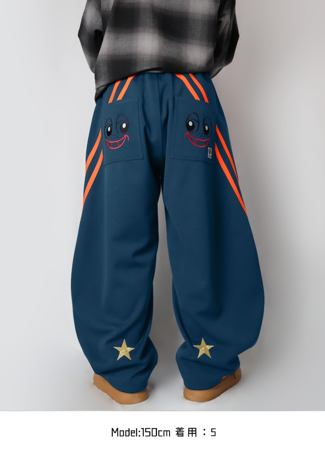 2LINE★SMILE BACK barrel leg pants(ツーライン★スマイルバックバレルレッグパンツ)【Navy blue】