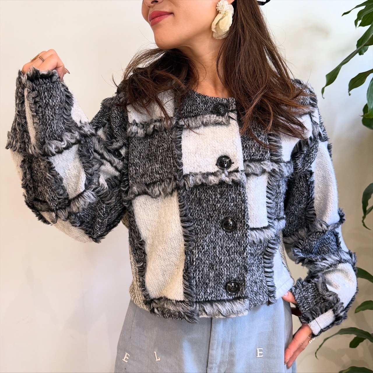 エイミーロウ  Eimee Law ニットJQクロップドJK