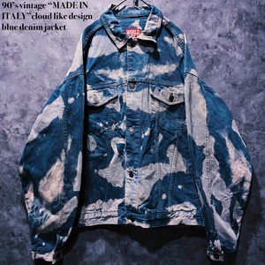 【doppio】90’s vintage “MADE IN ITALY”cloud like design blue denim jacket