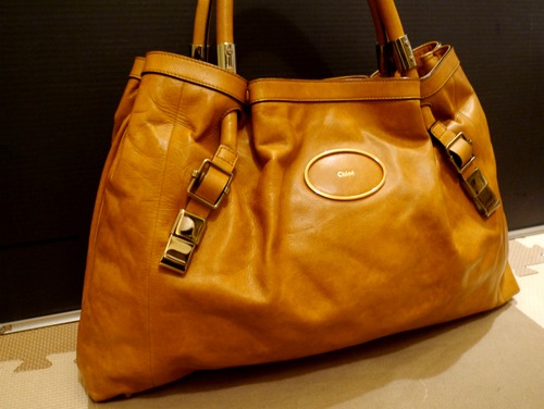 レア★Chloe クロエ ヴィクトリア レザー トートハンド バッグ茶★
