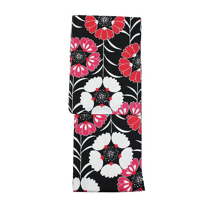 kimono 小紋 洗える着物 黒 ピンク 撫子 モダン 袷 きもの フリーサイズ