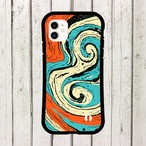 受注生産 iPhoneケース ターコイズ渦巻きマーブル｜水面模様 MARB009A