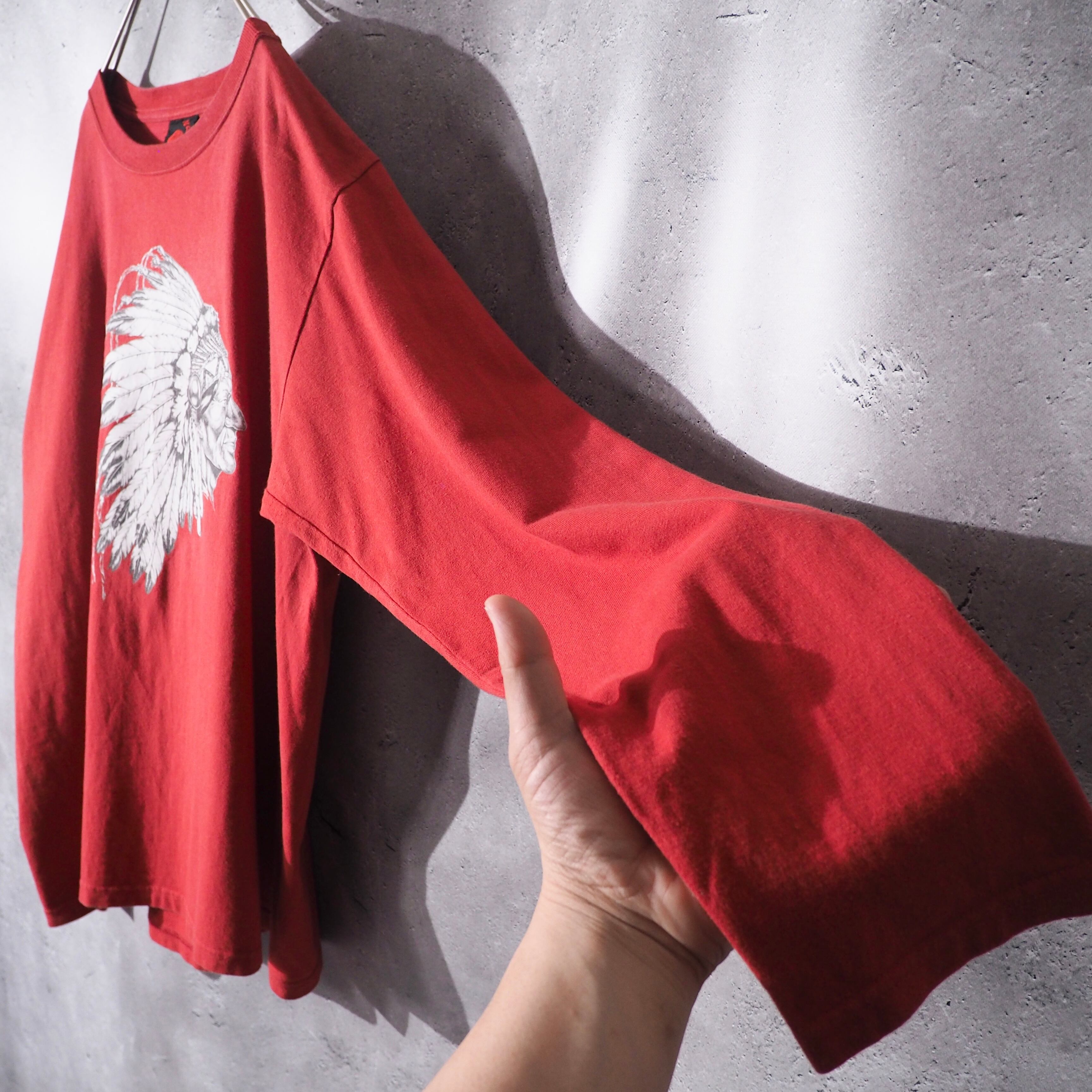 1990s " Real Basic Evolution " Indian Printed Vintage Loose Long Sleeve Tee