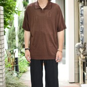 character design knit polo brown