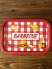 VINTAGE TIN TRAY"BARBECUE"/トレー バーベキュー ギンガムチェック kitchen 80s ビンテージ