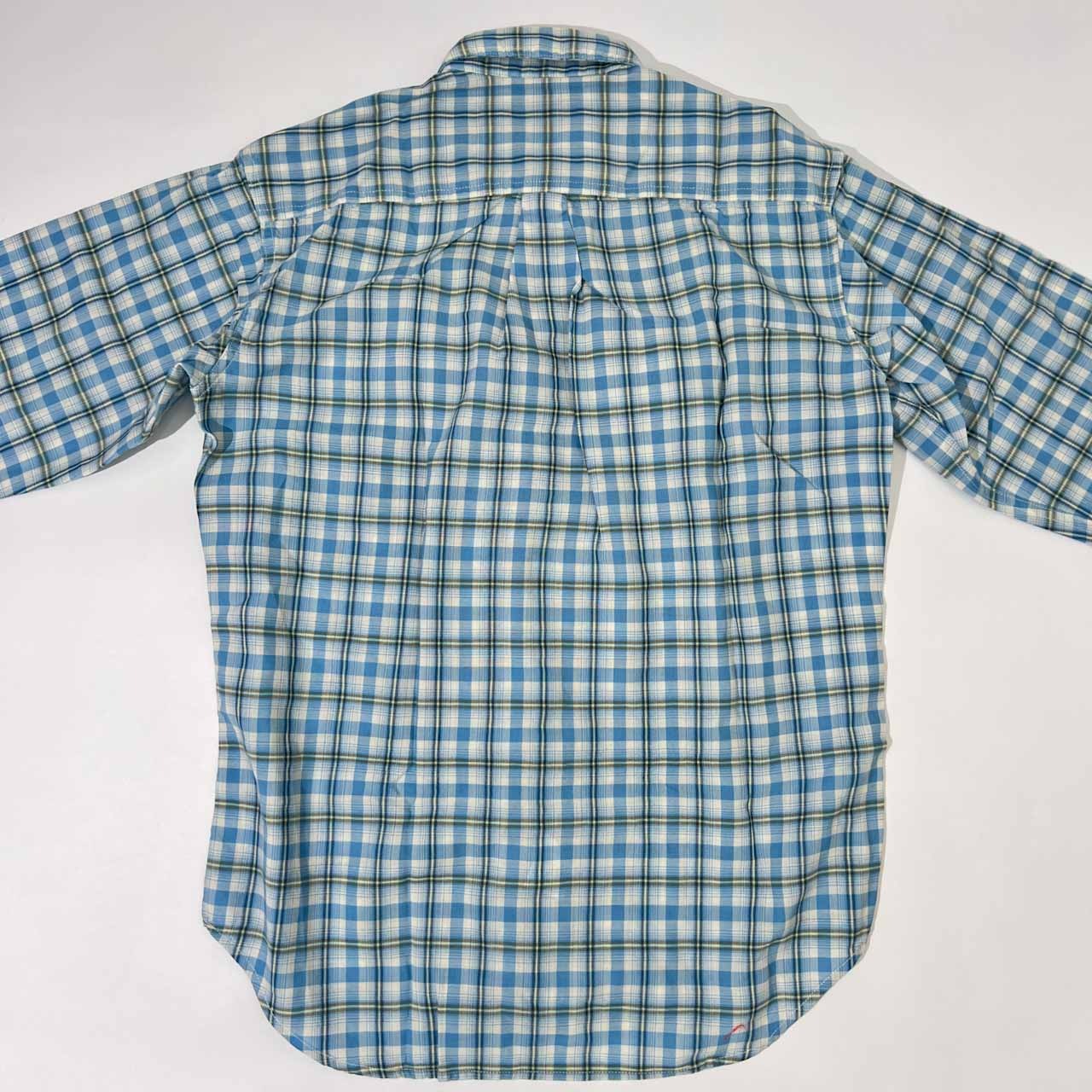 90s TARAS BOULBA タラスブルバ チェック 長袖シャツ ワークシャツ S/ブルー メンズ ビンテージ