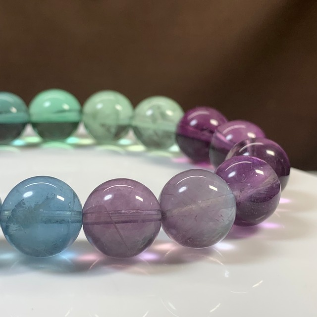 大玉☆グラデーション風フローライトブレスレット