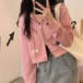 2024 秋 韓国 かわいい レディース フード付き アウター ブルゾン お出かけ 長袖セクシーシルエットトップスサイド冬カジュアルファッション系サイズお出かけフル丈トラック