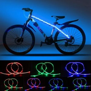 【人気】自転車ライト LEDテープライト RGB 電池式 0.8M*2 5V リモコン付き 両面テープ付き 高輝度 調光調色 防水防振 カット可能 バイク 電動自転車 ホイールライト キックボード フレーム リフレクター