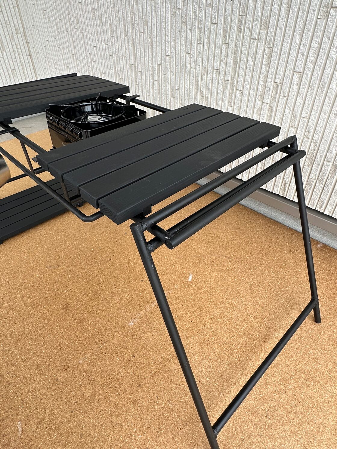 ジェットブラック色 アイアンテーブル igtテーブル フラットバーナー 