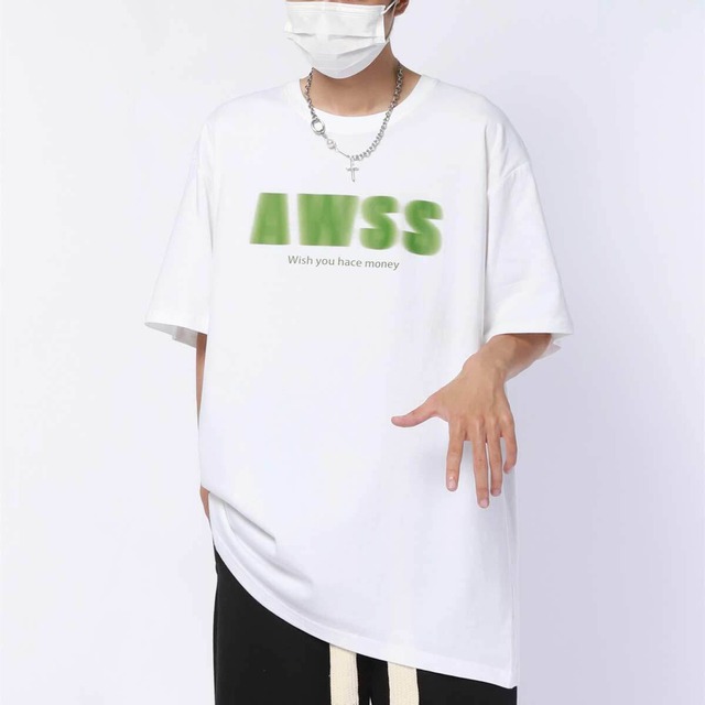 【韓国通販 dgo】UNISEX レタープリント Tシャツ ホワイト(M3890）トレンドアイテム