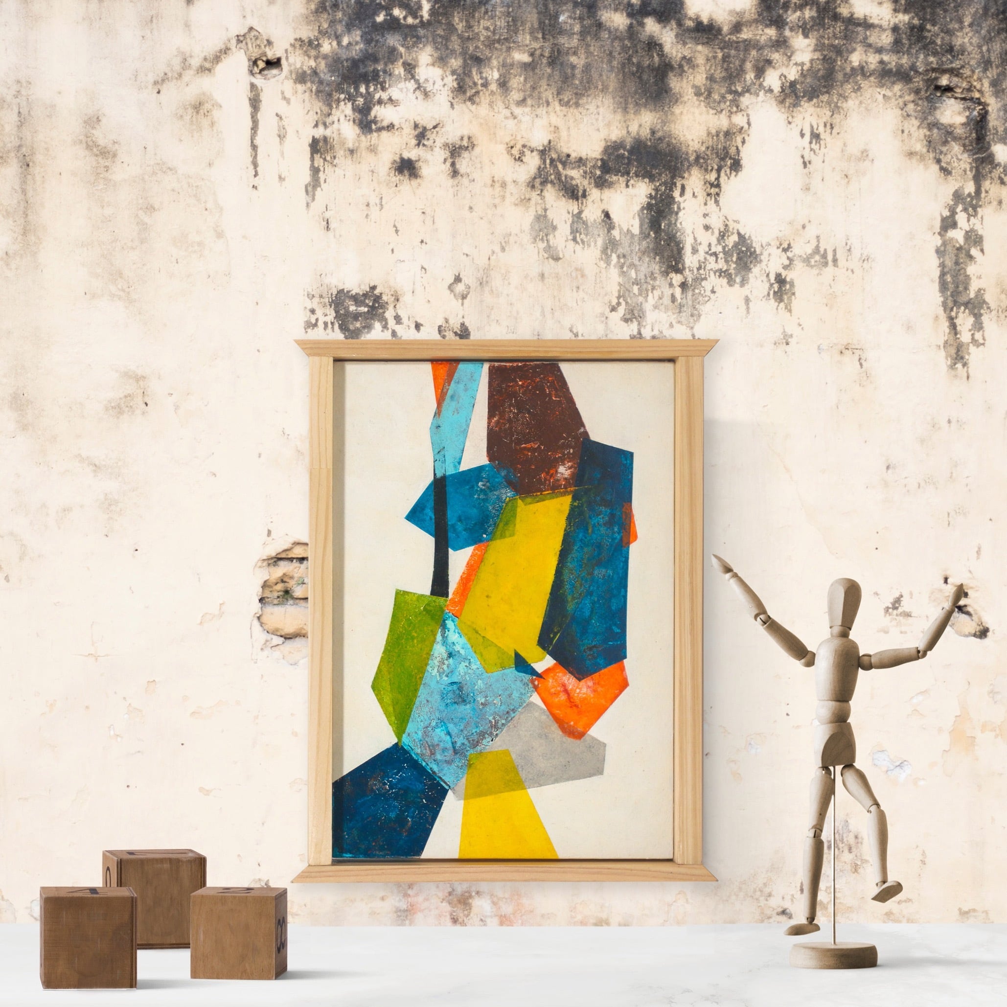 レクイエム」 厚紙にコラージュ 抽象絵画