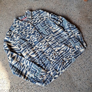 藍染風 トライバル柄ジャケット used [403073]