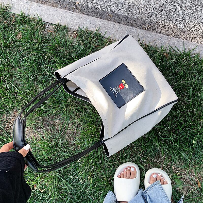 大容量レディースバッグ2020人気の新しい流行のファッションワイルドインショルダーバッグネットレッドキャンバストートバッグ 手作りハンドバック35883057269