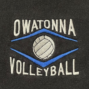 【SPORTTEK】ハーフジップ スウェット トレーナー Owatonna Volleyball ワンポイント 刺繍ロゴ 女子バレー L相当 US古着