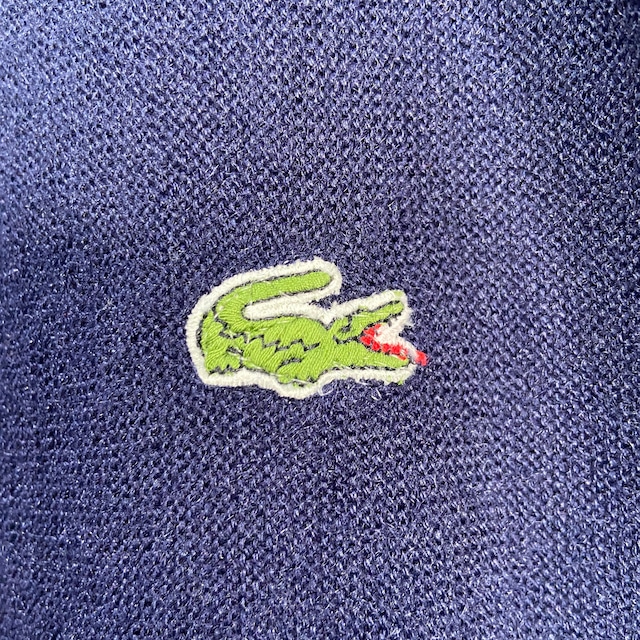 『送料無料』LACOSTE ラコステ　アクリルカーディガン　70s 80s ネイビー　M