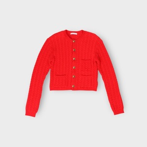 MACPHEE【ハイブリットコットンケーブル クルーネックカーディガン】