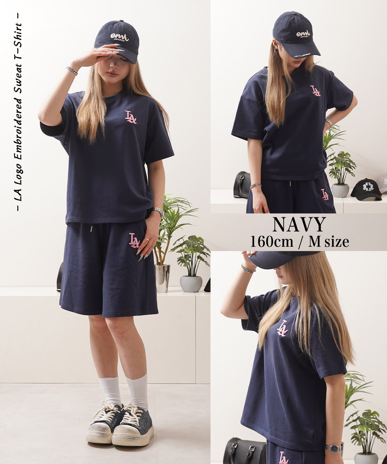 ◆LA ロゴ刺繍 スウェットTシャツ◆yo-26001