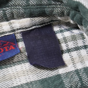 90s DAKOTA Heavy Flannel Shirt forest green XL 古着