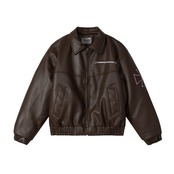 【暖かさUP】PUレザークロス 中綿ジャケット T1961