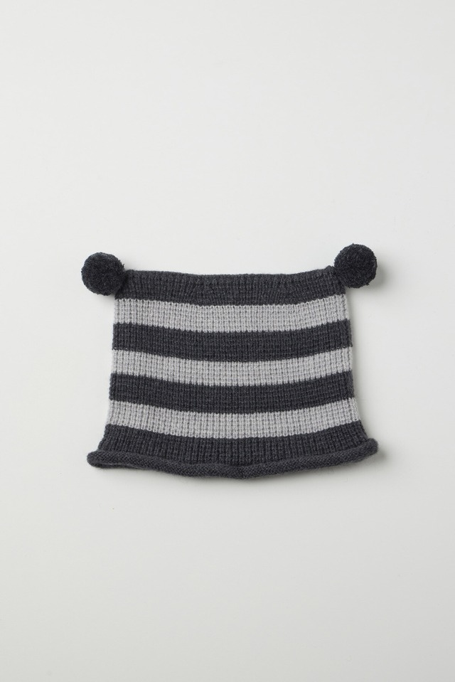 [BOCBOK] POM POM CAT BEANIE (GREY STRIPE) 正規品 韓国ブランド 韓国通販 韓国代行 韓国ファッション 日本 店舗 ボクボク bocbok