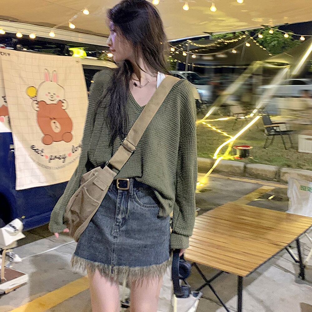 デニム ミニスカート レディース 春夏秋 韓国 デニムスカート おしゃれ 大人 かわいい フリンジ ハイウエスト カジュアル ヴィンテージ ストリートファッション Aライン 大人可愛い 大人女子