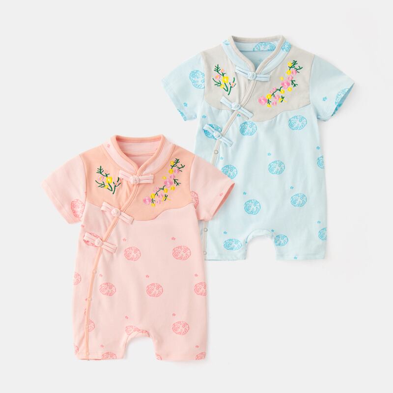 赤ちゃんは、古代のスタイルのハンフの赤ちゃんのワンピースの夏の薄いロンパース新生児のスーパー妖精唐スーツ中国風のスタイルを改善しました Duduベイビー68587979518