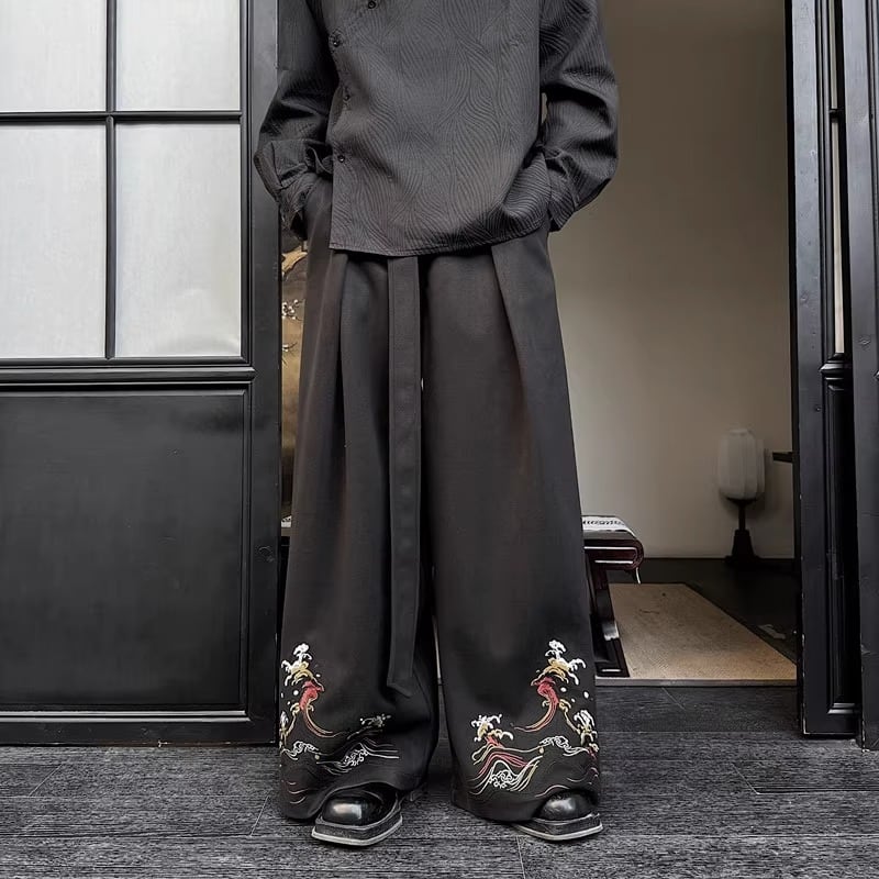 刺繍デザインワイドパンツ 1color MPA0221