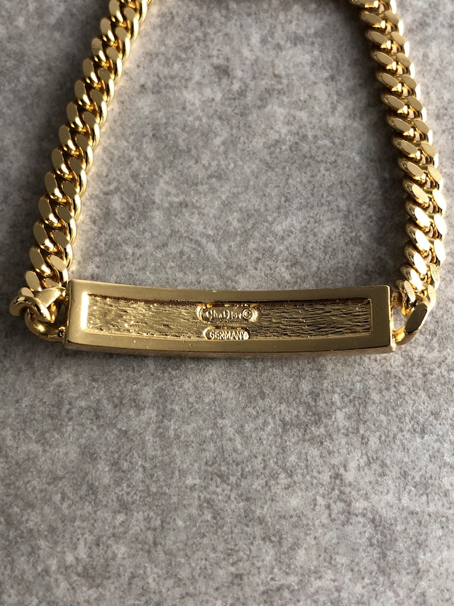 Christian Dior クリスチャン ディオール ブレスレット ゴールド DIORロゴプレート 喜平チェーン vintage ヴィンテージ オールド wdsnau