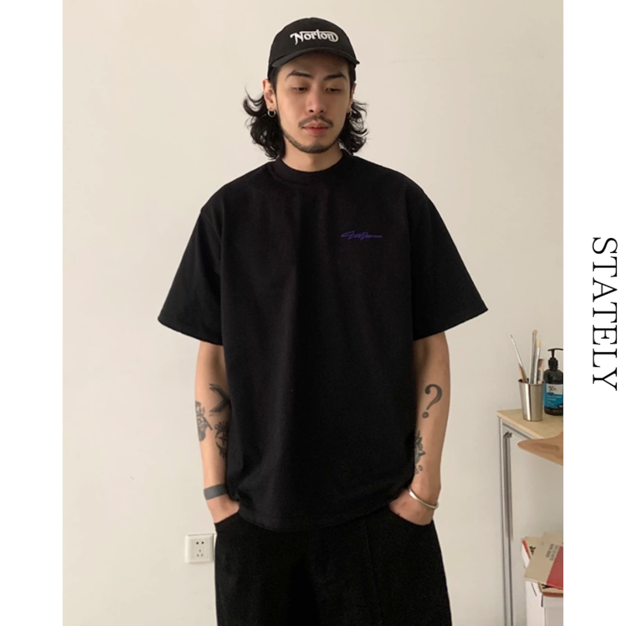 Velour Script ベロアロゴTee/2color_T142・画像2