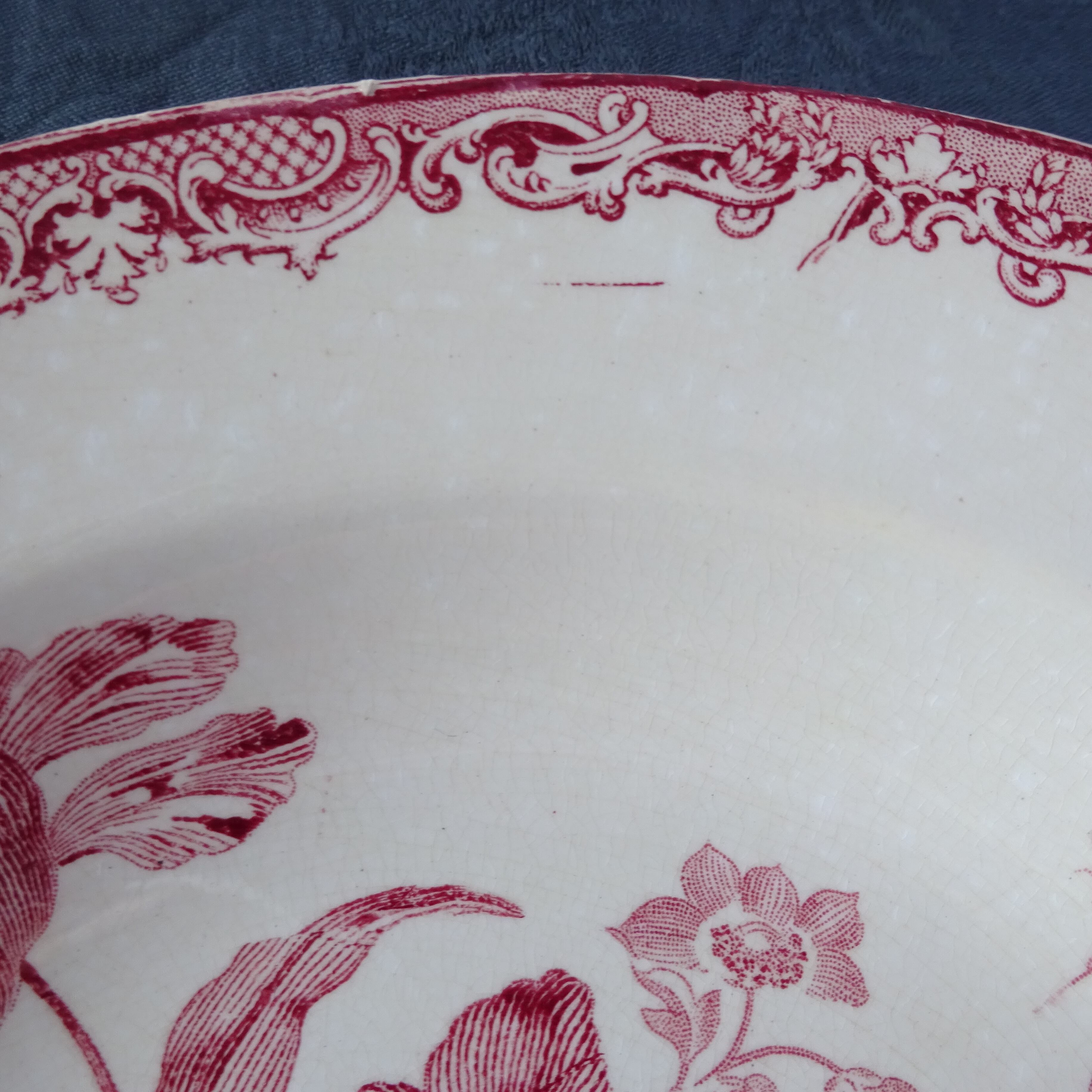 【金継ぎ用】Sarreguemines＊modèle《FONTANGES》assiette creuse pour Kintsugi (F)