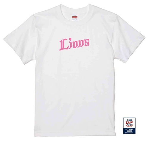 ライオンズ　Tシャツ　白 　ロゴピンク 画像