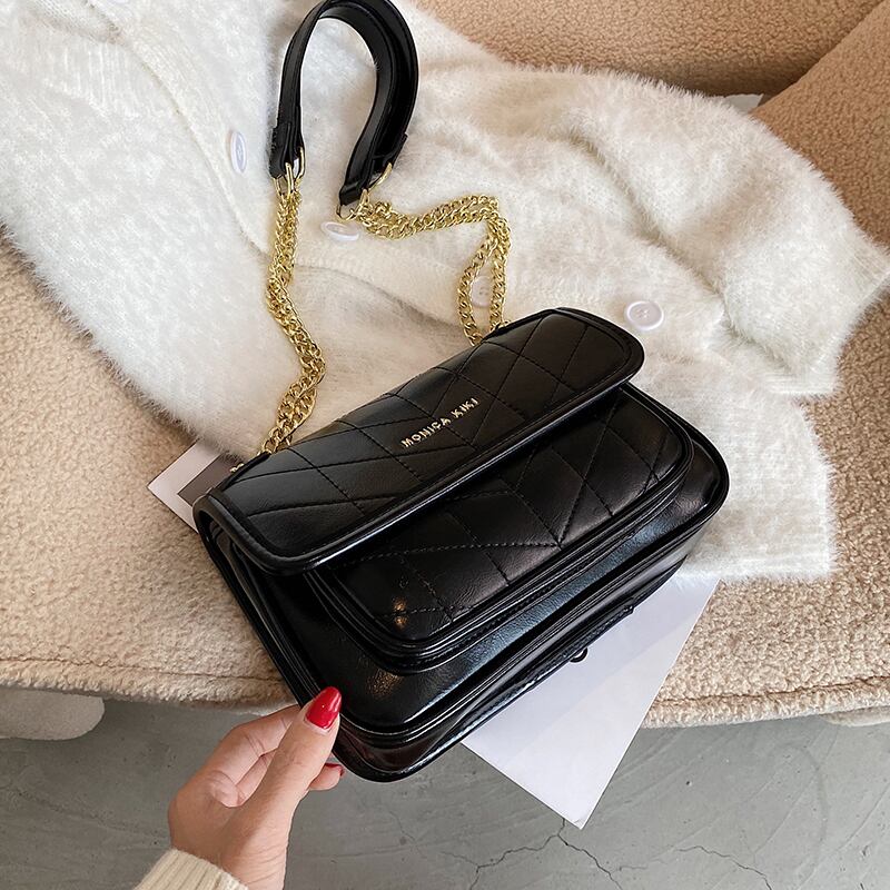 同じハイエンドバッグの女性2020年冬の新しい波バージョンのワイルドテクスチャメッセンジャーバッグファッション放浪バッグを持つネットセレブ Tiancai_Wing_Bag80881498251