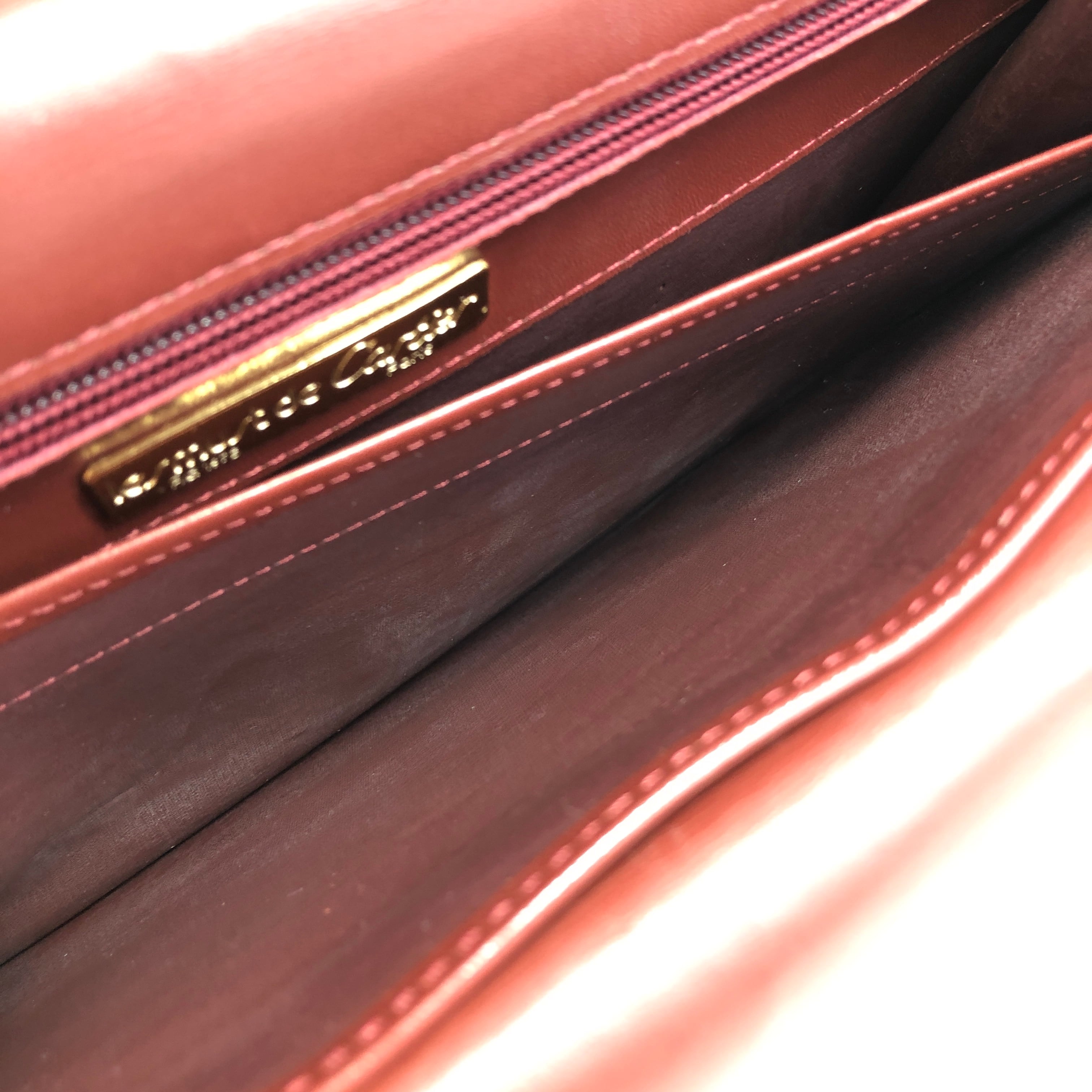 Cartier カルティエ ショルダーバッグ ボルドー ロゴ フラップ vintage