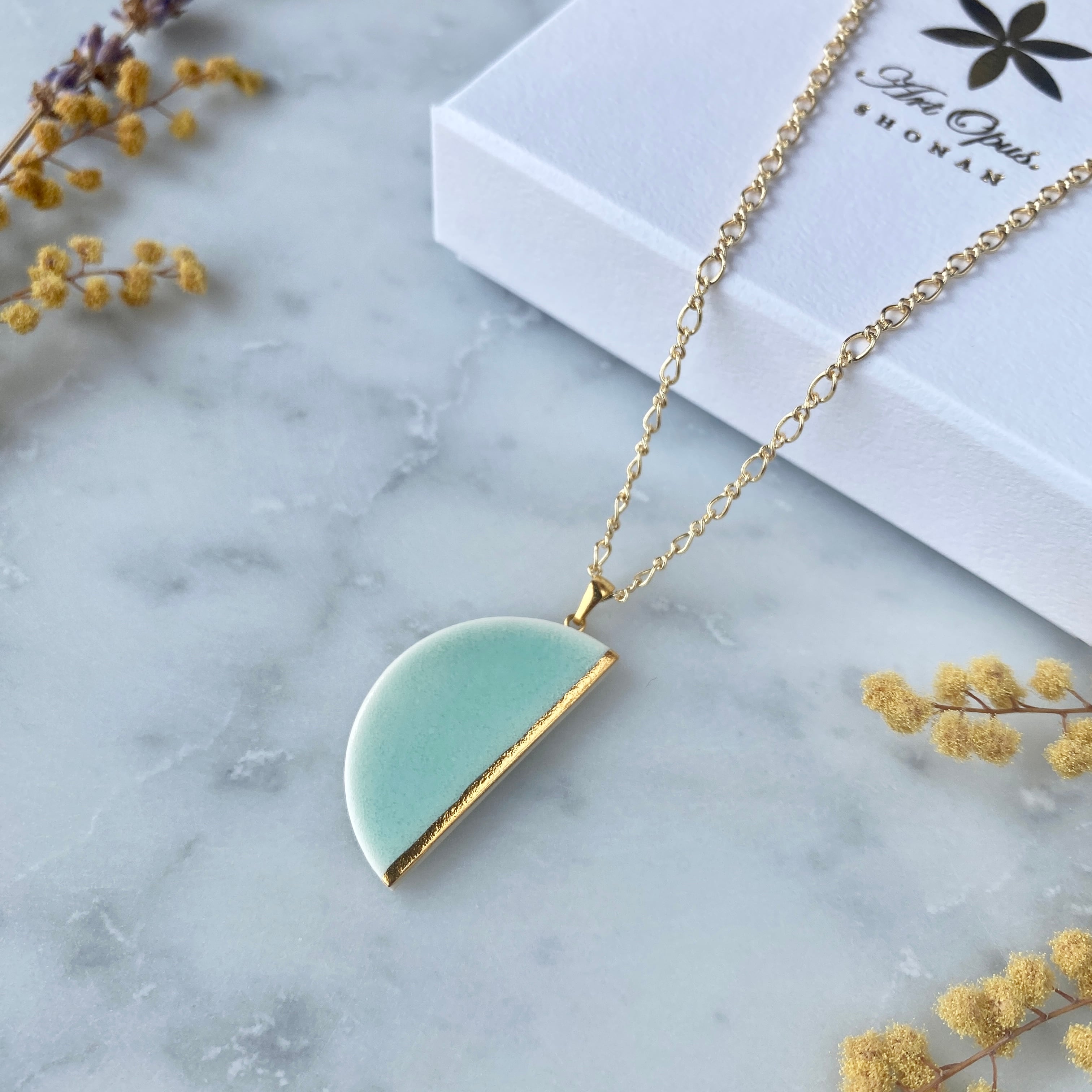 ☆韓国の人気☆【more jude】☆Ribbon necklac.e☆関税込☆ ネックレス Half Moon / 半月 ライトブルー | 【公式】ArtOpus