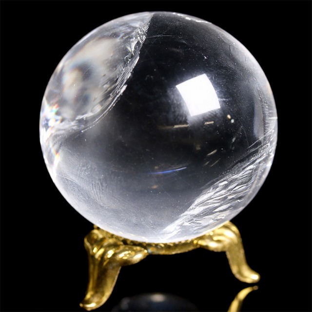 〔D475-13〕約46mm ブラジル ミナスジェライス州 天然水晶 天然クォーツ スフィア 水晶  丸玉 1個【メール便不可】