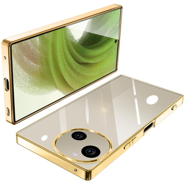 AQUOS R10 AQUOS R9 ケース クリア アクオスr10 SH-51F SH-51E SH-M28 ケース (ゴールド)