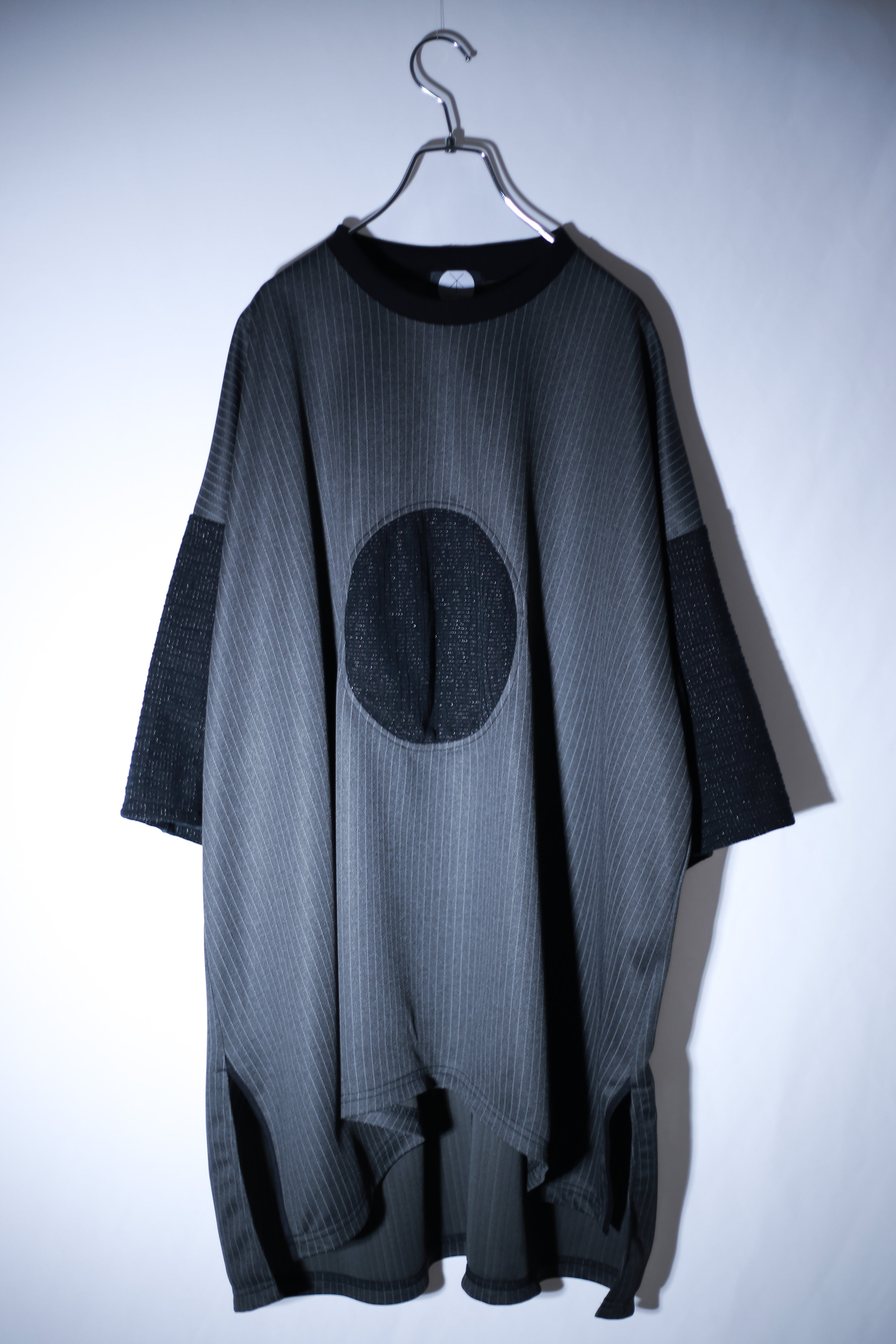 Slit-T-shirts ○ (black/stripe)