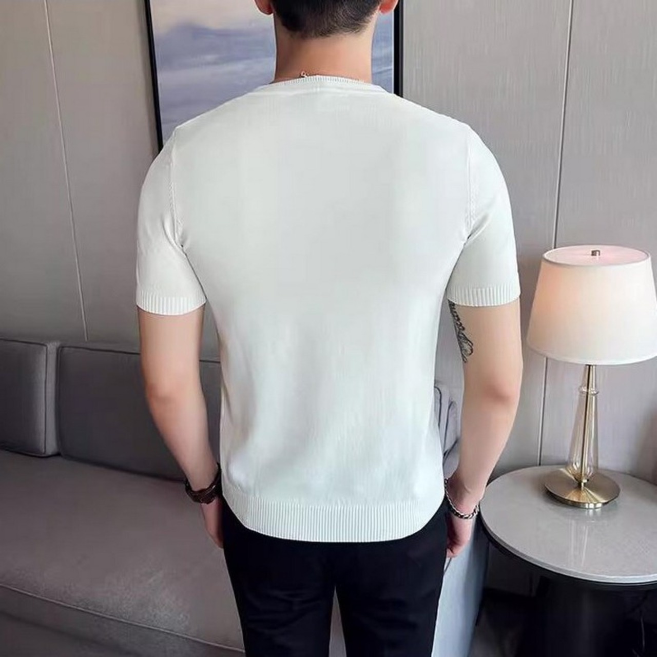 silk plaid t-shirt 00133